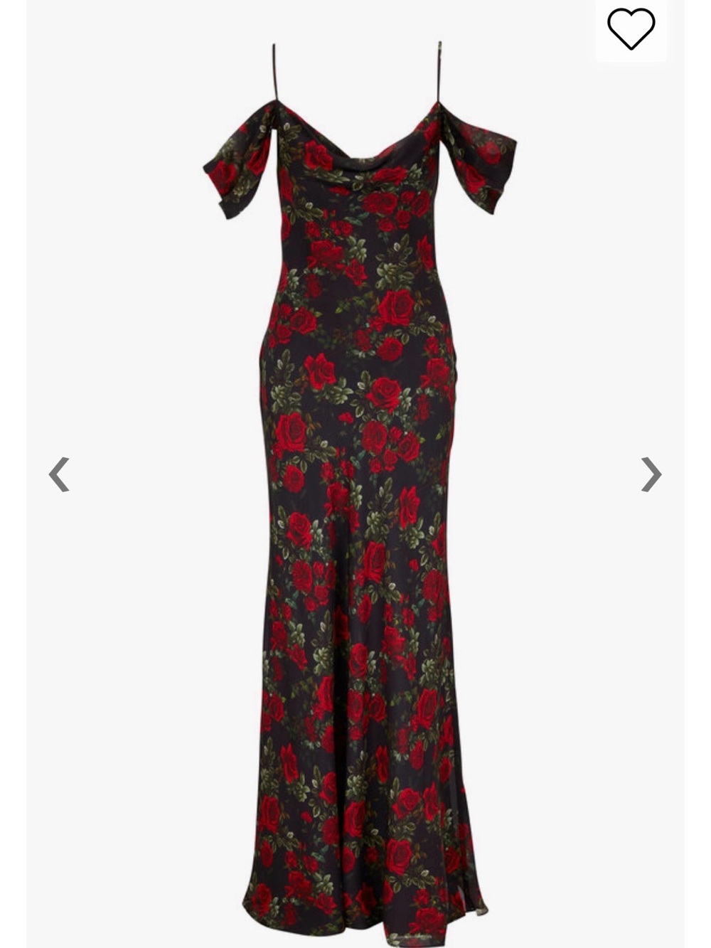 L'AGENCE Black Floral Maxi Dress with Red Roses
